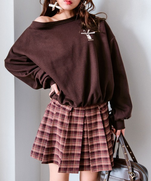 OLIVE des OLIVE（オリーブデオリーブ）の「合皮ベルト付フラッププリーツスカート（スカート・レディース・グレー系その他/チャコールグレー/アイボリー/レッド系その他・FREE）」の13枚目の写真