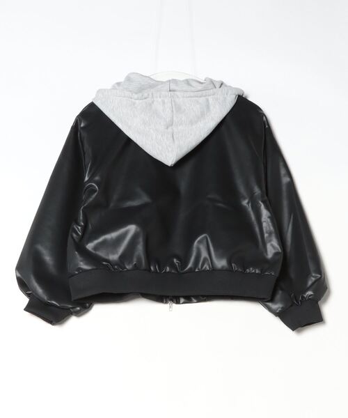 gossip!ロサンゼルス(ゴシップロサンゼルス)の「YUGA フェイクツーピース 合成皮革ジャケット(ブルゾン・レディース・ブラック・FREE)」の3枚目の写真