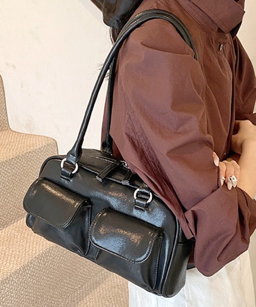 Futier land（フューティアランド）の「ダブルポケットハンドバッグ（ハンドバッグ・レディース・ブラウン/レッド/ブラック・FREE）」の9枚目の写真