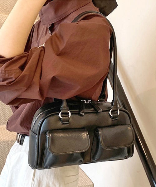 Futier land（フューティアランド）の「ダブルポケットハンドバッグ（ハンドバッグ・レディース・ブラウン/レッド/ブラック・FREE）」の8枚目の写真