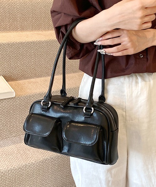 Futier land（フューティアランド）の「ダブルポケットハンドバッグ（ハンドバッグ・レディース・ブラウン/レッド/ブラック・FREE）」の7枚目の写真