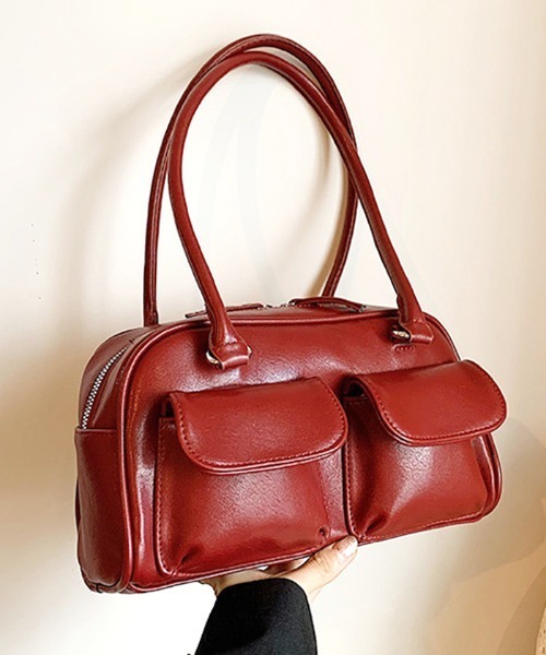 Futier land（フューティアランド）の「ダブルポケットハンドバッグ（ハンドバッグ・レディース・ブラウン/レッド/ブラック・FREE）」の6枚目の写真