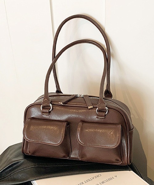 Futier land（フューティアランド）の「ダブルポケットハンドバッグ（ハンドバッグ・レディース・ブラウン/レッド/ブラック・FREE）」の22枚目の写真