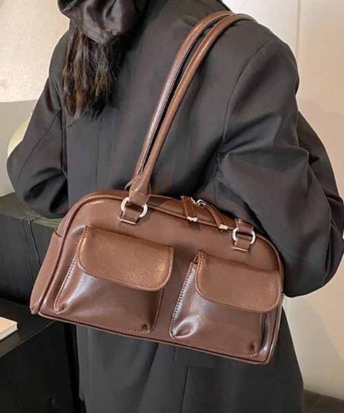 Futier land（フューティアランド）の「ダブルポケットハンドバッグ（ハンドバッグ・レディース・ブラウン/レッド/ブラック・FREE）」の20枚目の写真