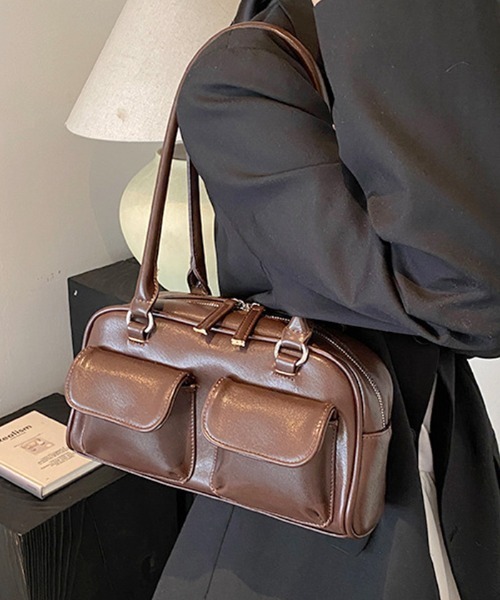 Futier land（フューティアランド）の「ダブルポケットハンドバッグ（ハンドバッグ・レディース・ブラウン/レッド/ブラック・FREE）」の19枚目の写真