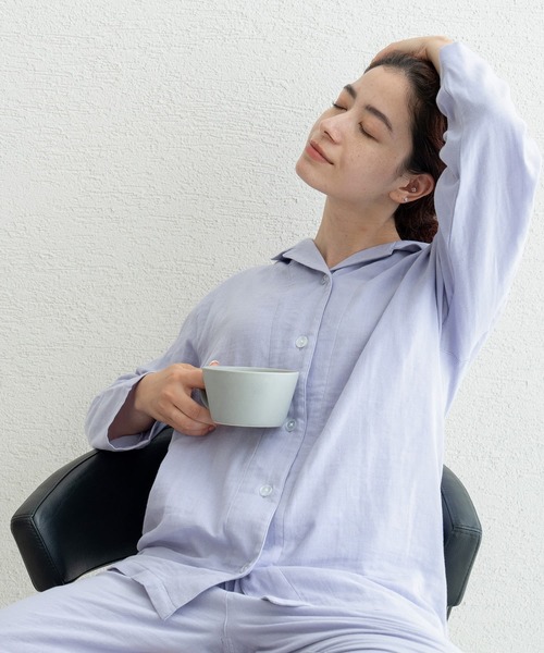 セール】【着る保湿クリーム】前開きテーラースリーピングウェア