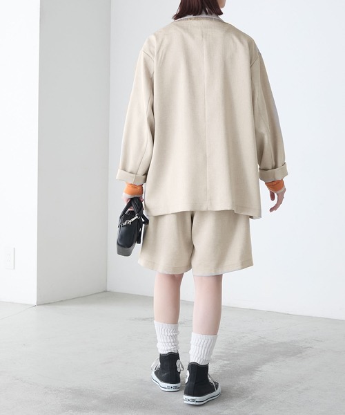 BONLECILL(ボンルシール)の「【セットアップ対応】フェイクリネン Wタックショートパンツ(その他パンツ・レディース・チャコールグレー/ブラック/アイボリー/ブラウン/ベージュ・M/L)」の22枚目の写真