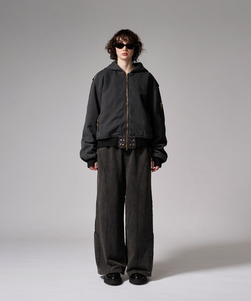 【完売品】ANDER HUNKアンダーハンク　ショートダックフードジャケット　L 完売品】ANDER HUNKアンダーハンクショートダックフードジャケットL