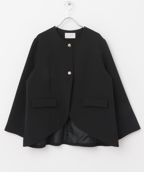 URBAN RESEARCH ROSSO WOMEN（アーバンリサーチ　ロッソ）の「CHIGNON　ラウンドヘムジャケット（ノーカラージャケット・レディース・ブラック・FREE）」の4枚目の写真