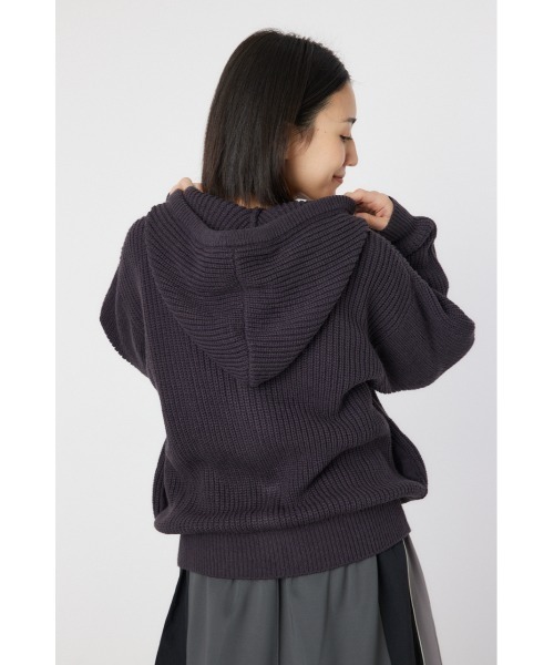 RODEO CROWNS WIDE BOWL（ロデオクラウンズワイドボウル）の「LOGO畦ニットジップフーディー（パーカー・レディース・チャコールグレー/アイボリー/クリアレッド・FREE）」の13枚目の写真