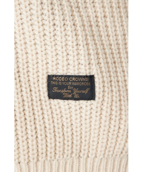 RODEO CROWNS WIDE BOWL（ロデオクラウンズワイドボウル）の「LOGO畦ニットジップフーディー（パーカー・レディース・チャコールグレー/アイボリー/クリアレッド・FREE）」の5枚目の写真