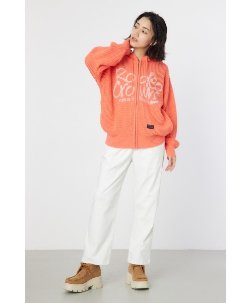 RODEO CROWNS WIDE BOWL（ロデオクラウンズワイドボウル）の「LOGO畦ニットジップフーディー（パーカー・レディース・チャコールグレー/アイボリー/クリアレッド・FREE）」の21枚目の写真