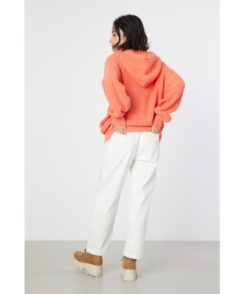 RODEO CROWNS WIDE BOWL（ロデオクラウンズワイドボウル）の「LOGO畦ニットジップフーディー（パーカー・レディース・チャコールグレー/アイボリー/クリアレッド・FREE）」の22枚目の写真