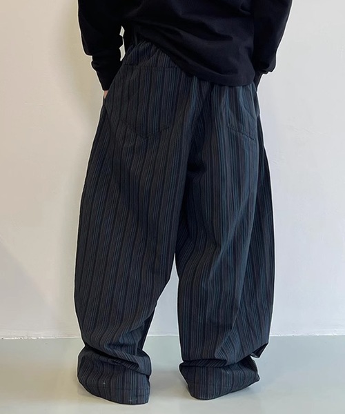 B.R.U（ブル）の「マルチストライプワイドリラックスパンツ（その他パンツ・メンズ・ネイビー/チャコールグレー・FREE）」の10枚目の写真