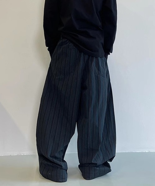 B.R.U（ブル）の「マルチストライプワイドリラックスパンツ（その他パンツ・メンズ・ネイビー/チャコールグレー・FREE）」の8枚目の写真