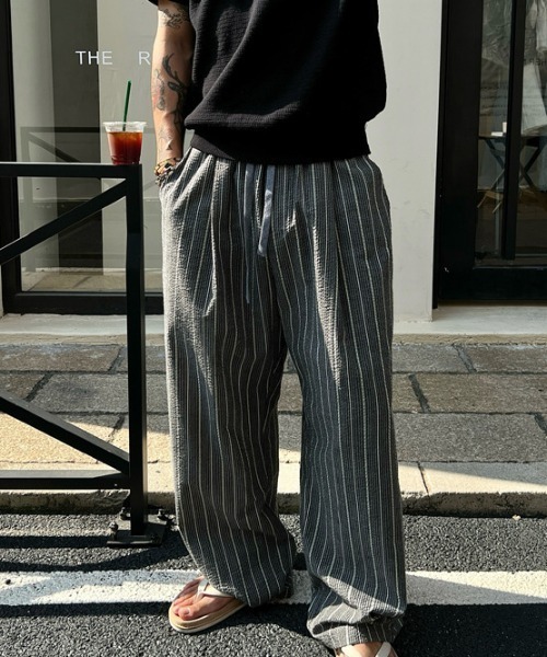 セール】マルチストライプワイドリラックスパンツ（その他パンツ