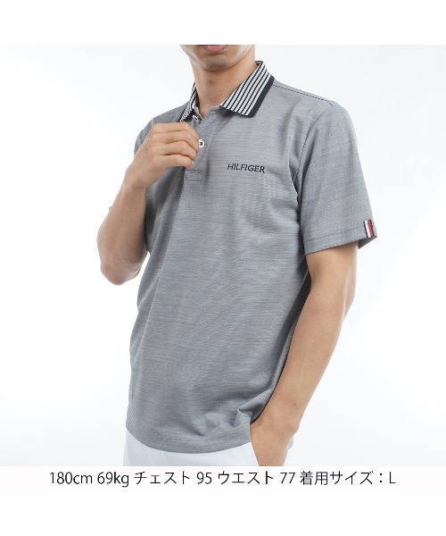 TOMMY HILFIGER GOLF（トミー ヒルフィガー ゴルフ）の「ｶﾗｰ杢鹿の子 半袖ﾎﾟﾛｼｬﾂ（ポロシャツ・メンズ・ホワイト/ネイビー/オリーブ/サックスブルー/グレー・L/M/LL/3L）」の8枚目の写真