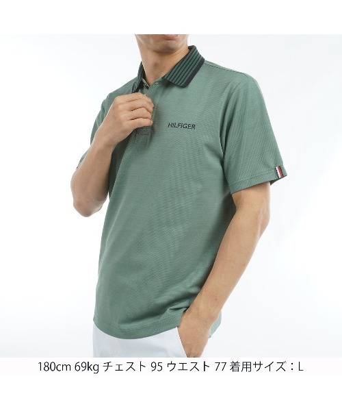 TOMMY HILFIGER GOLF（トミー ヒルフィガー ゴルフ）の「ｶﾗｰ杢鹿の子 半袖ﾎﾟﾛｼｬﾂ（ポロシャツ・メンズ・ホワイト/ネイビー/オリーブ/サックスブルー/グレー・L/M/LL/3L）」の20枚目の写真