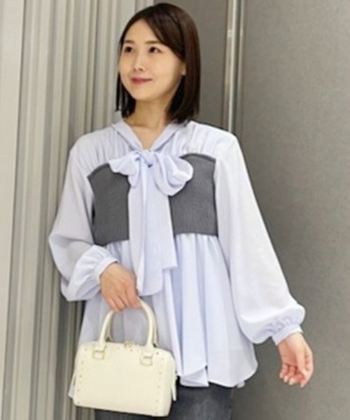 【新品】CELFORD ニットビスチェドッキングブラウス OWHT 36 CELFORD｜ニットビスチェドッキングブラウス | Rakuten Fashion
