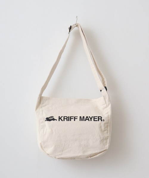 KRIFF MAYER（クリフメイヤー）の「KRIFF MAYER キャンバス ニュースペーパーバッグ 男女兼用（ショルダーバッグ・メンズ・アイボリー/ブラック・FREE）」の4枚目の写真