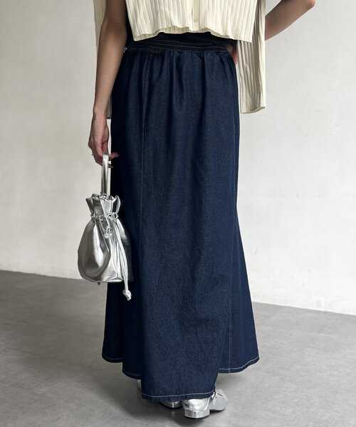 Chez toi（シェトワ）の「セミフレアデニムスカート（スカート・レディース・ブラック/インディゴブルー/ブルー・FREE/TM）」の20枚目の写真