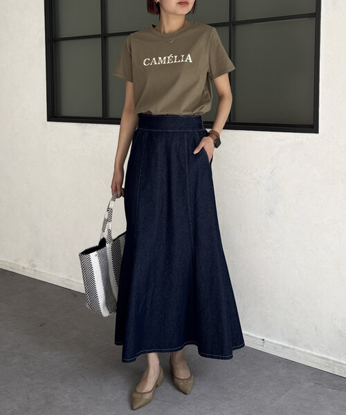 Chez toi（シェトワ）の「セミフレアデニムスカート（スカート・レディース・ブラック/インディゴブルー/ブルー・FREE/TM）」の12枚目の写真