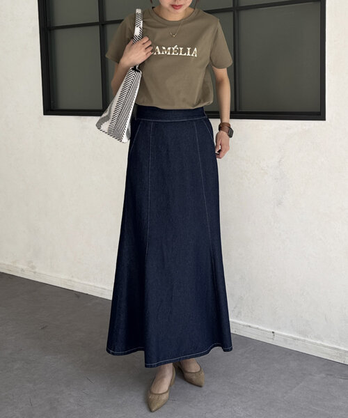 Chez toi（シェトワ）の「セミフレアデニムスカート（スカート・レディース・ブラック/インディゴブルー/ブルー・FREE/TM）」の13枚目の写真