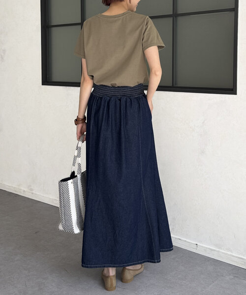 Chez toi（シェトワ）の「セミフレアデニムスカート（スカート・レディース・ブラック/インディゴブルー/ブルー・FREE/TM）」の14枚目の写真