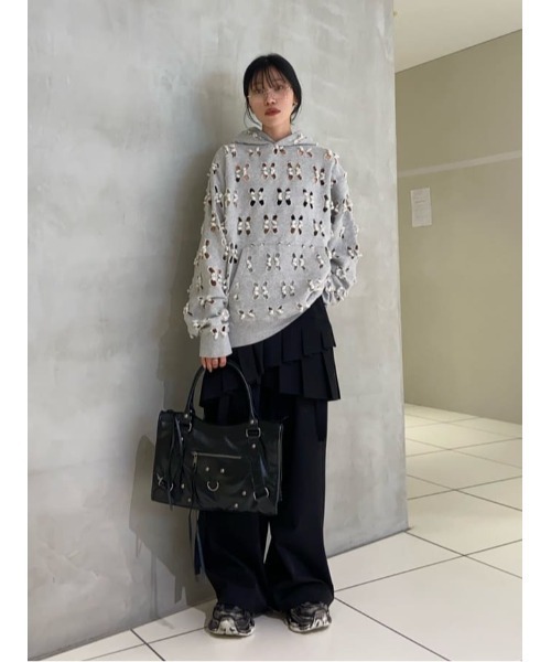 SLY（スライ）の「RANDOM HEM PLEATS S/SK ランダムヘム プリーツ ショートスカート（スカート・レディース・マルチ/ブラック・1/0）」の17枚目の写真