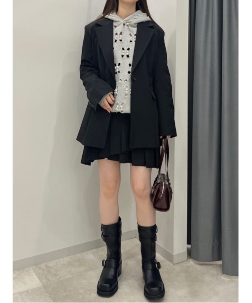 SLY（スライ）の「RANDOM HEM PLEATS S/SK ランダムヘム プリーツ ショートスカート（スカート・レディース・マルチ/ブラック・1/0）」の18枚目の写真