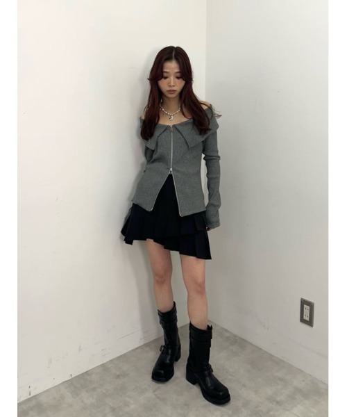sly ランダムヘム プリーツ ショートスカート SLY | MICHIXSLY BALLOON ショートスカート (スカート(ミニ