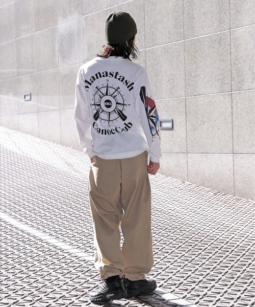 MANASTASH(マナスタッシュ)の「MANASTASH/マナスタッシュ/PUMICE L/S TEE MCC(Tシャツ/カットソー・メンズ・レッド/ホワイト/ブラック・M/S/XL/L)」の5枚目の写真