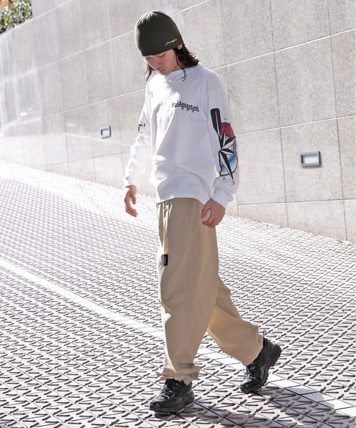 MANASTASH(マナスタッシュ)の「MANASTASH/マナスタッシュ/PUMICE L/S TEE MCC(Tシャツ/カットソー・メンズ・レッド/ホワイト/ブラック・M/S/XL/L)」の6枚目の写真