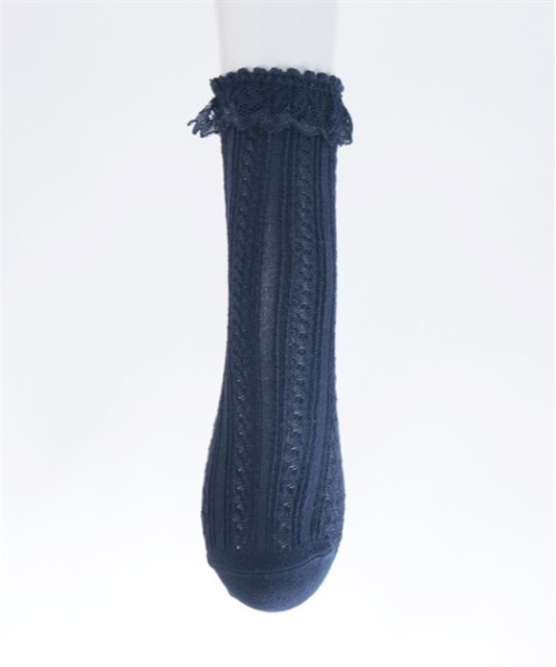 axes femme POETIQUE（アクシーズファムポエティック）の「ラメ入りレースソックス（ソックス/靴下・レディース・ホワイト/ネイビー・FREE）」の12枚目の写真