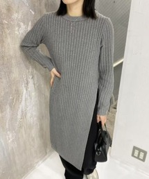 simple ロングニットワンピース
