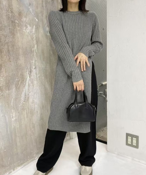 mebole（メボレ）の「simple ロングニットワンピース（ワンピース・レディース・ブラック/グレー・FREE）」の21枚目の写真