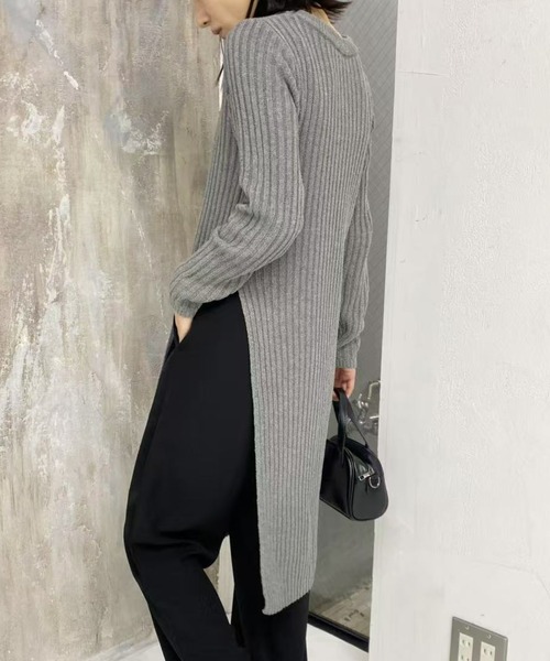 mebole（メボレ）の「simple ロングニットワンピース（ワンピース・レディース・ブラック/グレー・FREE）」の18枚目の写真