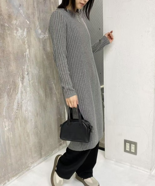 mebole（メボレ）の「simple ロングニットワンピース（ワンピース・レディース・ブラック/グレー・FREE）」の22枚目の写真