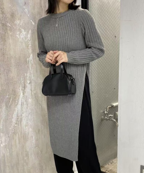 mebole（メボレ）の「simple ロングニットワンピース（ワンピース・レディース・ブラック/グレー・FREE）」の13枚目の写真