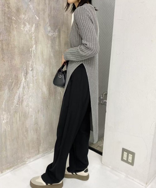 mebole（メボレ）の「simple ロングニットワンピース（ワンピース・レディース・ブラック/グレー・FREE）」の19枚目の写真
