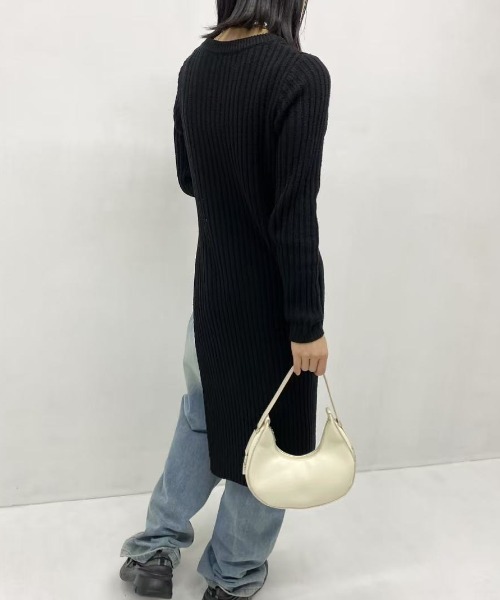mebole（メボレ）の「simple ロングニットワンピース（ワンピース・レディース・ブラック/グレー・FREE）」の10枚目の写真