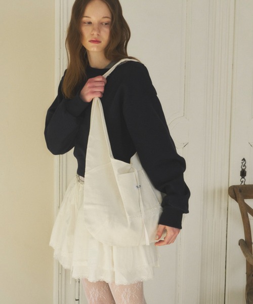 GIUNON（ジウノン）の「double lace round tote / ダブルレースラウンドトート（トートバッグ・レディース・ホワイト・FREE）」の9枚目の写真