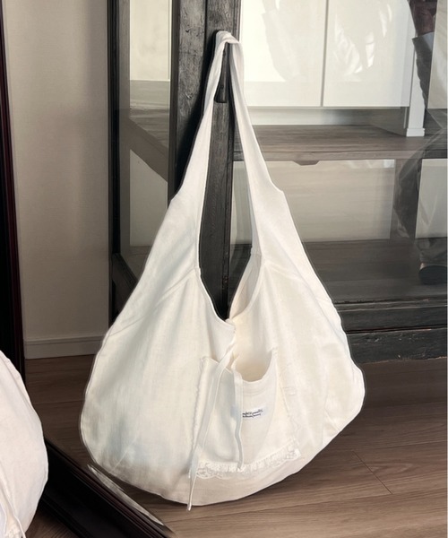 GIUNON（ジウノン）の「double lace round tote / ダブルレースラウンドトート（トートバッグ・レディース・ホワイト・FREE）」の5枚目の写真