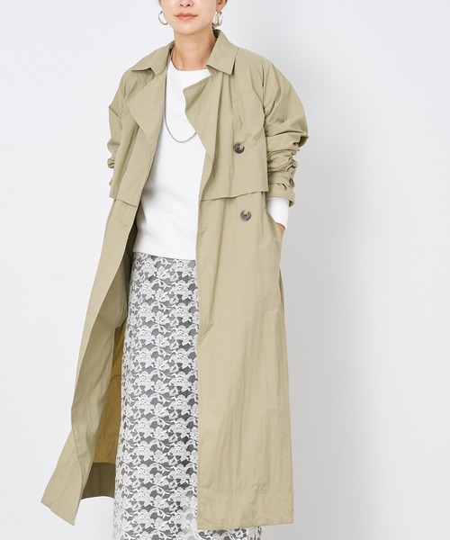 MICA&DEAL（マイカ＆ディール）の「レイヤートレンチコート（トレンチコート・レディース・ライトベージュ/チャコールグレー/ベージュ・FREE）」の20枚目の写真