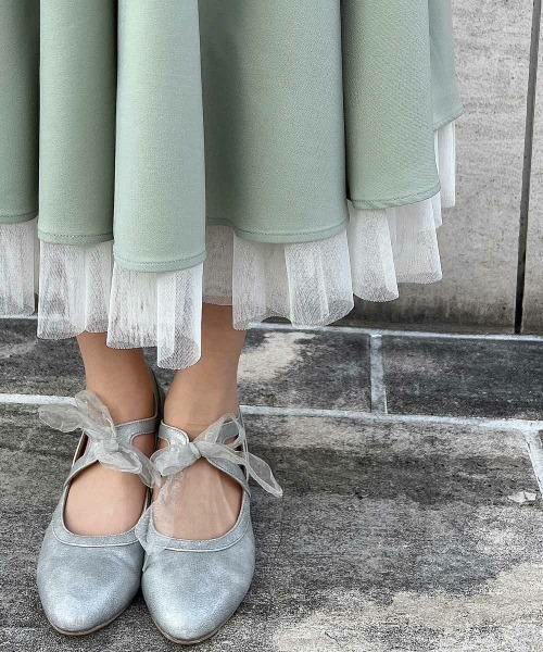 an another angelus パニエサーキュラースカート グレー an