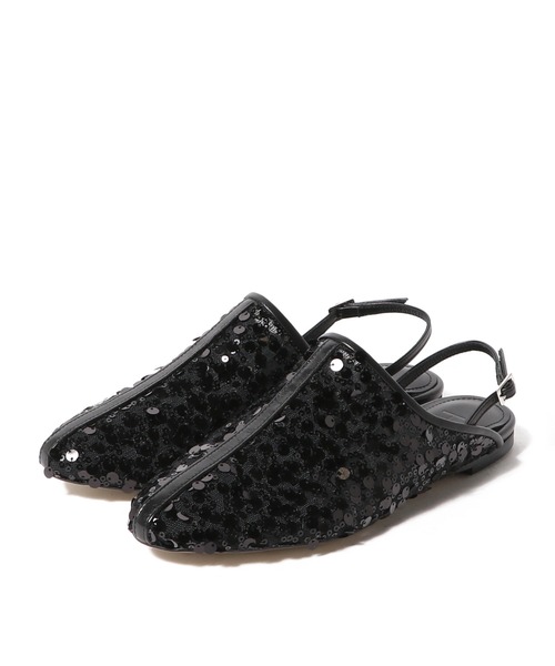 HEWN（ヒューン）の「HEWN / スパンコールスリングバックシューズ（サンダル・レディース・ブラック・38/37/36/35）」の6枚目の写真