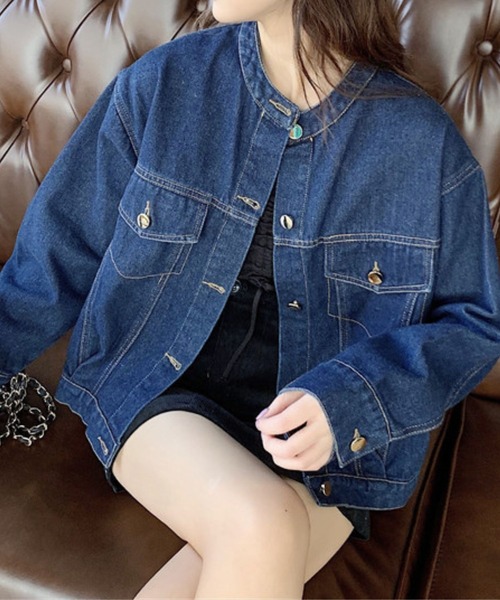 CADBURY（キャドバリー）の「ﾃﾞﾆﾑｼﾞｬｹｯﾄ（デニムジャケット・レディース・ネイビー・SMALL/MEDIUM/LARGE）」の6枚目の写真