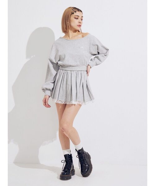 EVRIS（エヴリス）の「ワンショルダースウェットトップス【セットアップ着用可能】（スウェット・レディース・ブラック/ブラウン/グレー・FREE）」の7枚目の写真