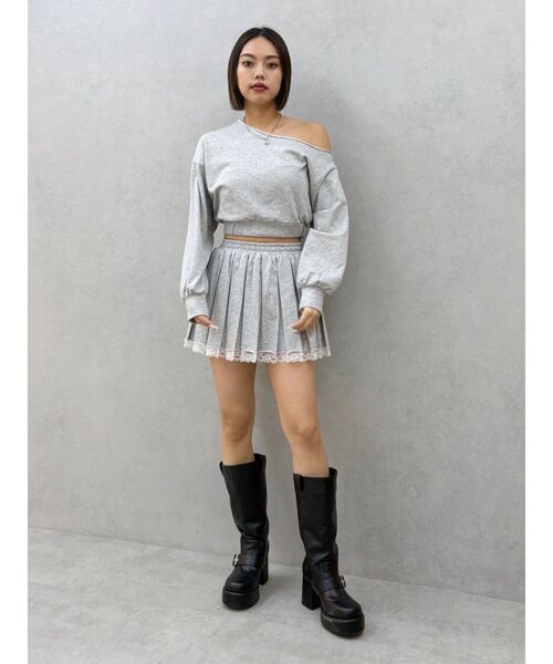 EVRIS（エヴリス）の「ワンショルダースウェットトップス【セットアップ着用可能】（スウェット・レディース・ブラック/ブラウン/グレー・FREE）」の13枚目の写真