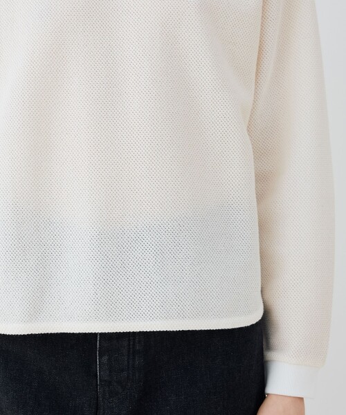 v::room（ヴィルーム）の「【別注】V::ROOM MESH  プルオーバー（Tシャツ/カットソー・レディース・ホワイト/ブラック・FREE）」の9枚目の写真